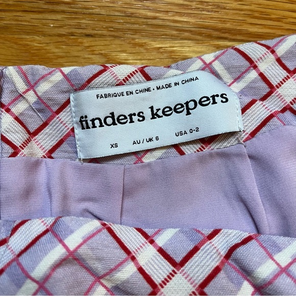 Finders Keepers purple pink and red plaid skirt size XS / 0-2 - Picture 4 of 4